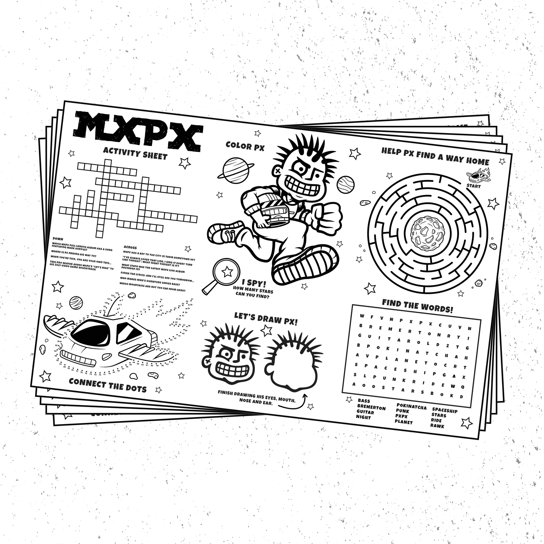 DINER PLACE MAT AND CRAYONS