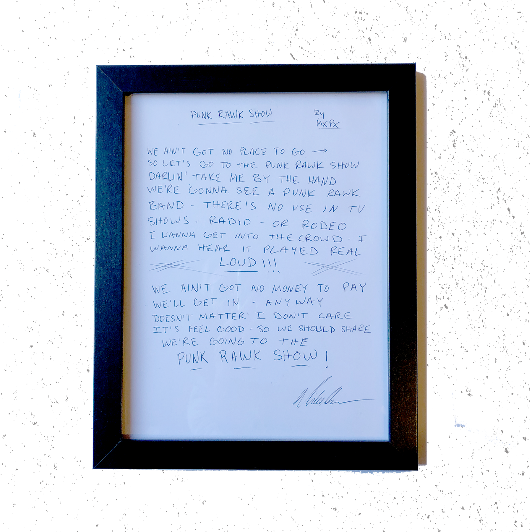 LYRIC SHEETS - HANDWRITTEN BY MIKE HERRERA