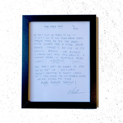 LYRIC SHEETS - HANDWRITTEN BY MIKE HERRERA